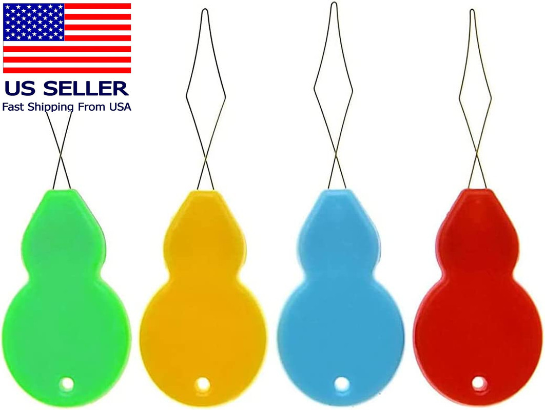 30 Pieces Gourd Shaped Plastic Needle Threaders, Plastic Wire DIY Needle Threade