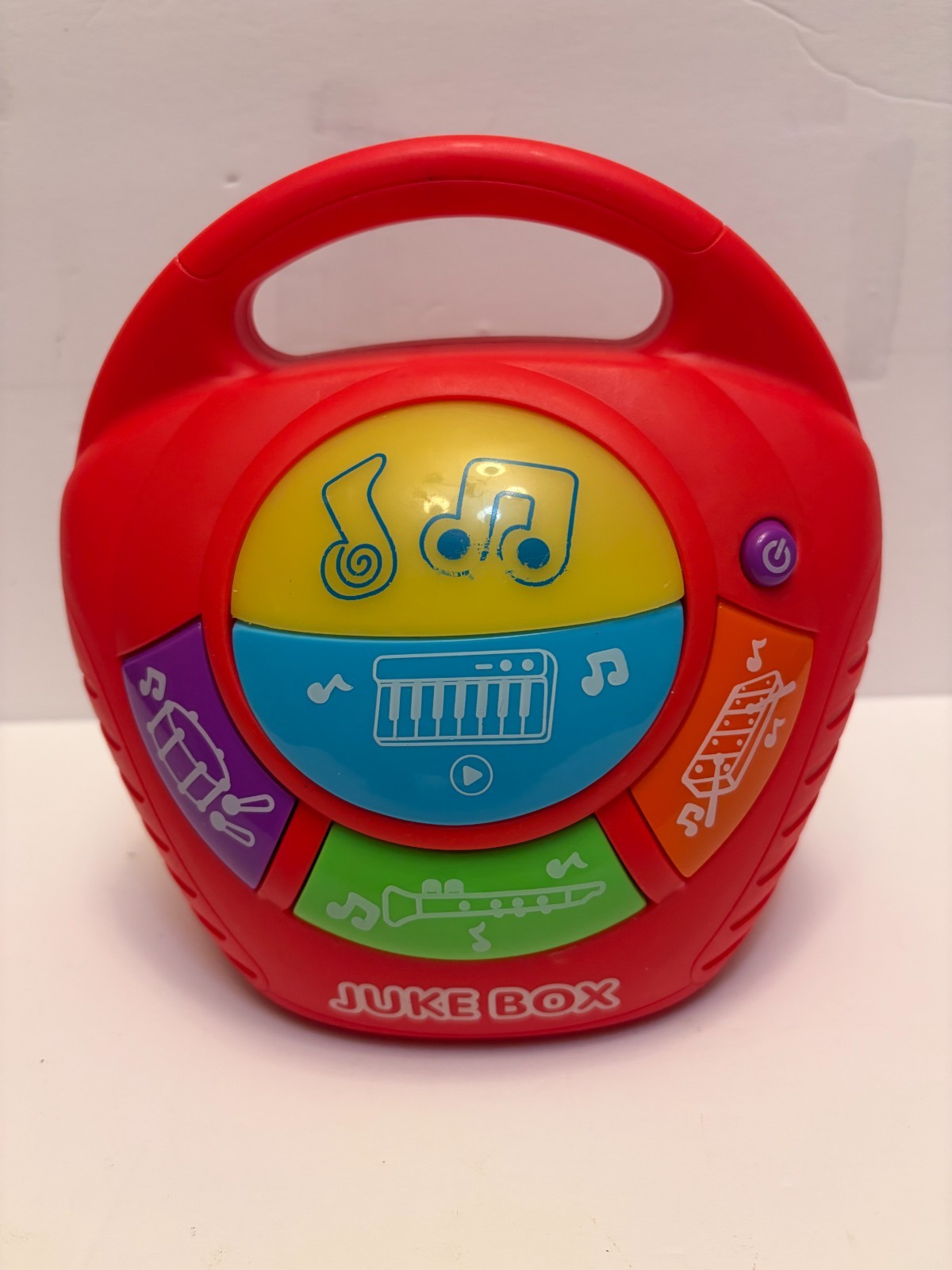 Keenway Red Music Player Juke Box 4 Instrument Toy Lights & Sounds Tested Works!