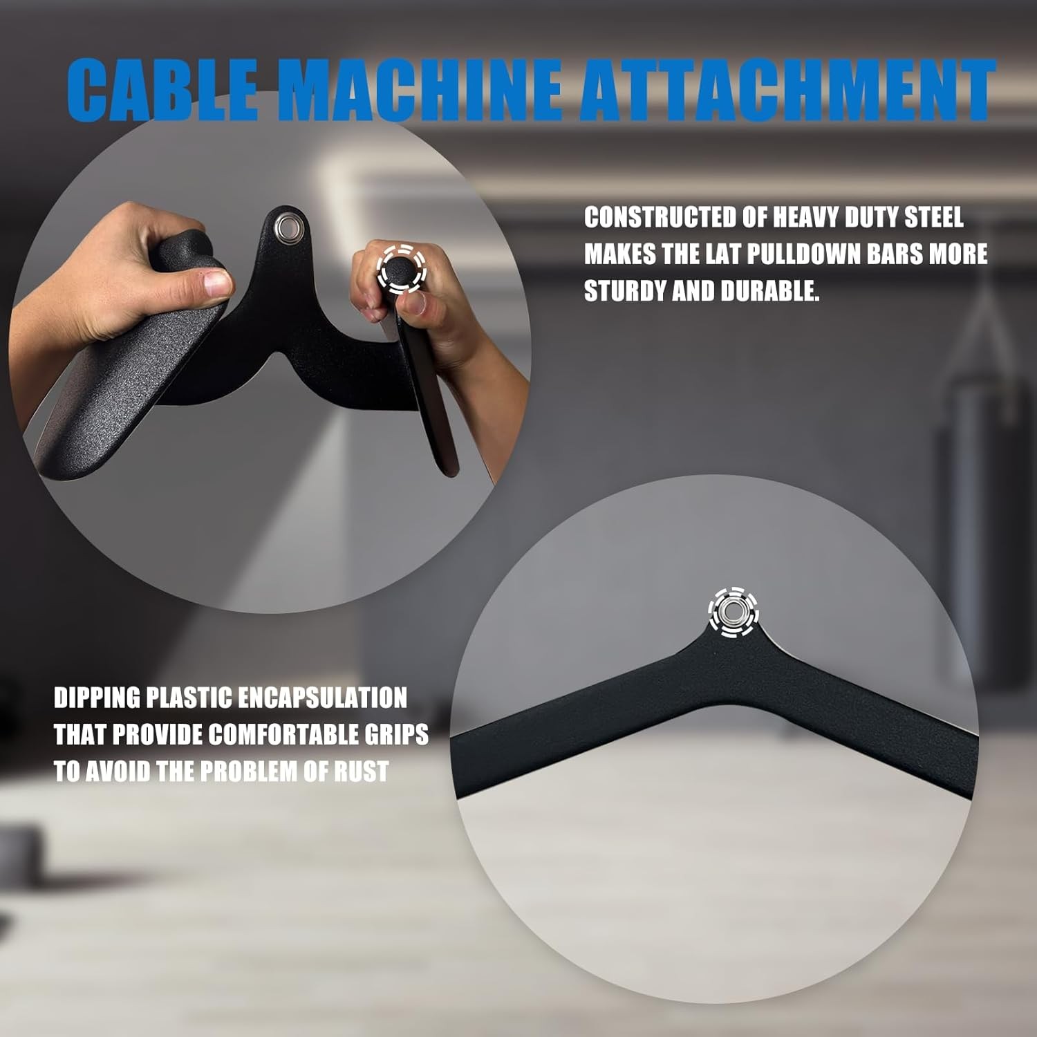 LAT Pulldown Attachments, Bar Cable Machine Attachment,T-bar Style 01