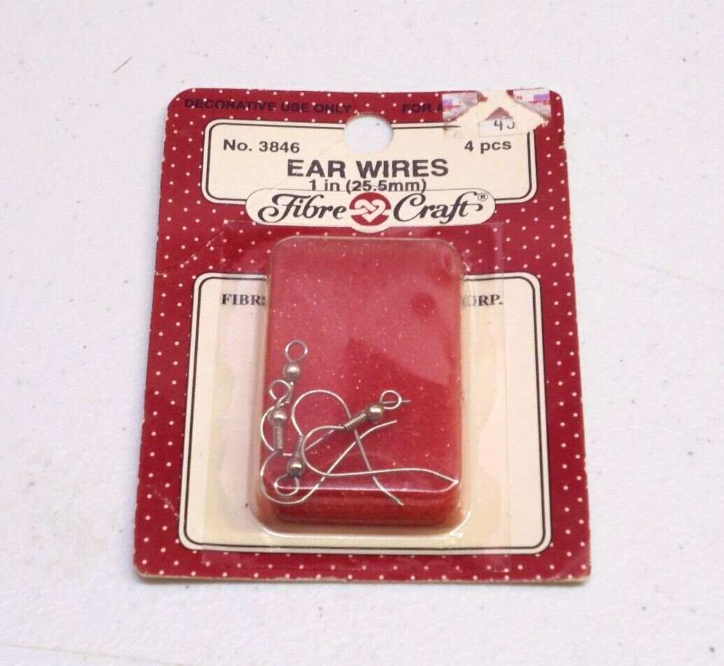 1" Ear Wires 25.5mm Jewelry Making Crafts 4 Pack Earrings