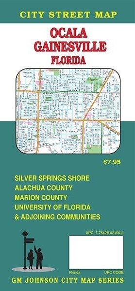 City Street Map of Ocala, Gainesville, U of F, Florida, by GMJ Maps