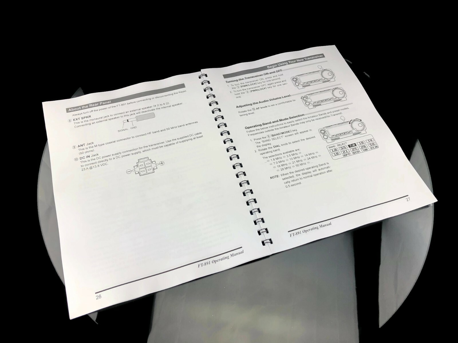 Yaesu FT-891 Transceiver Instruction Operating Manual Coil Bound User Guide