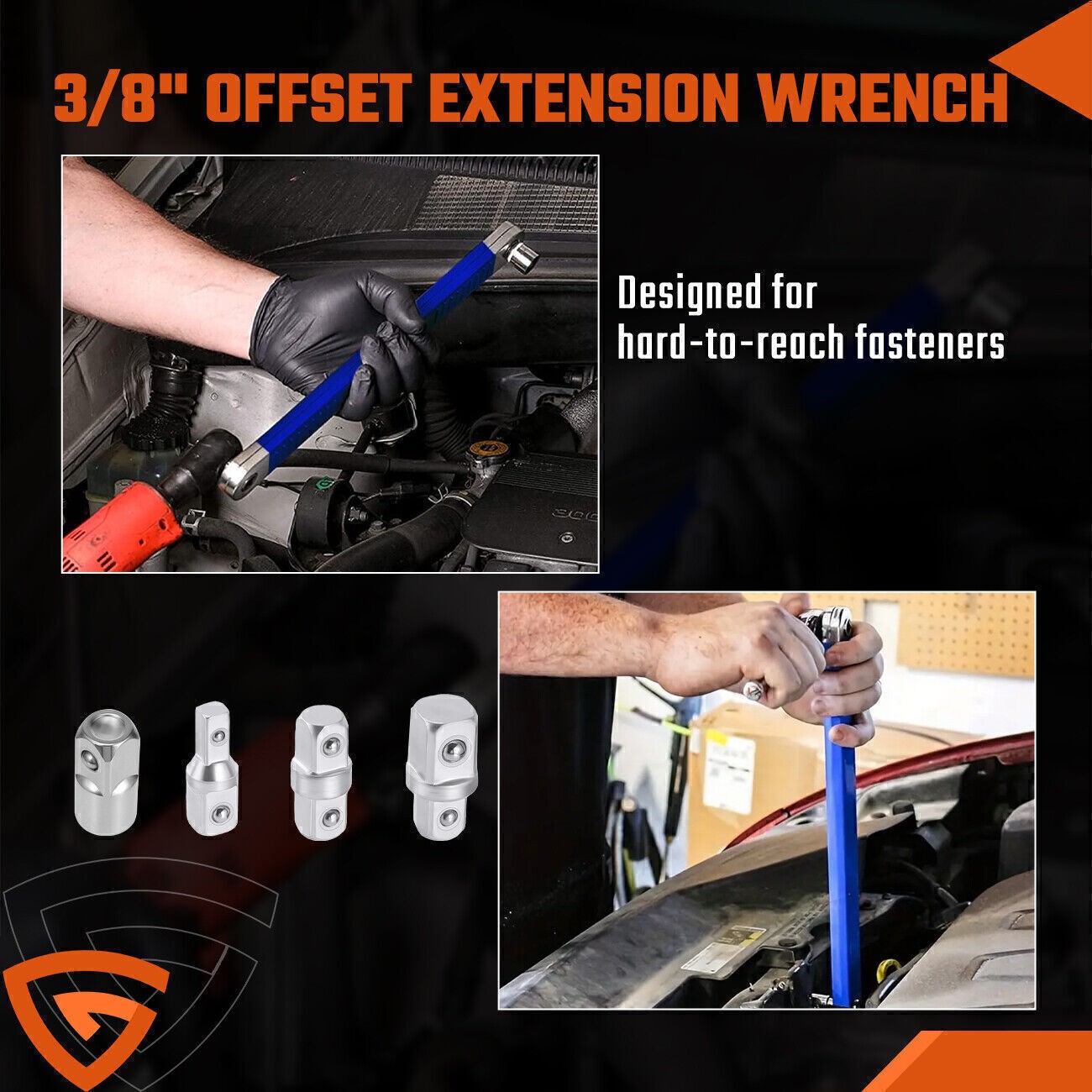 Offset Extension Wrench Set Ratchet Spanner Wrench with 4 Multifunctional
