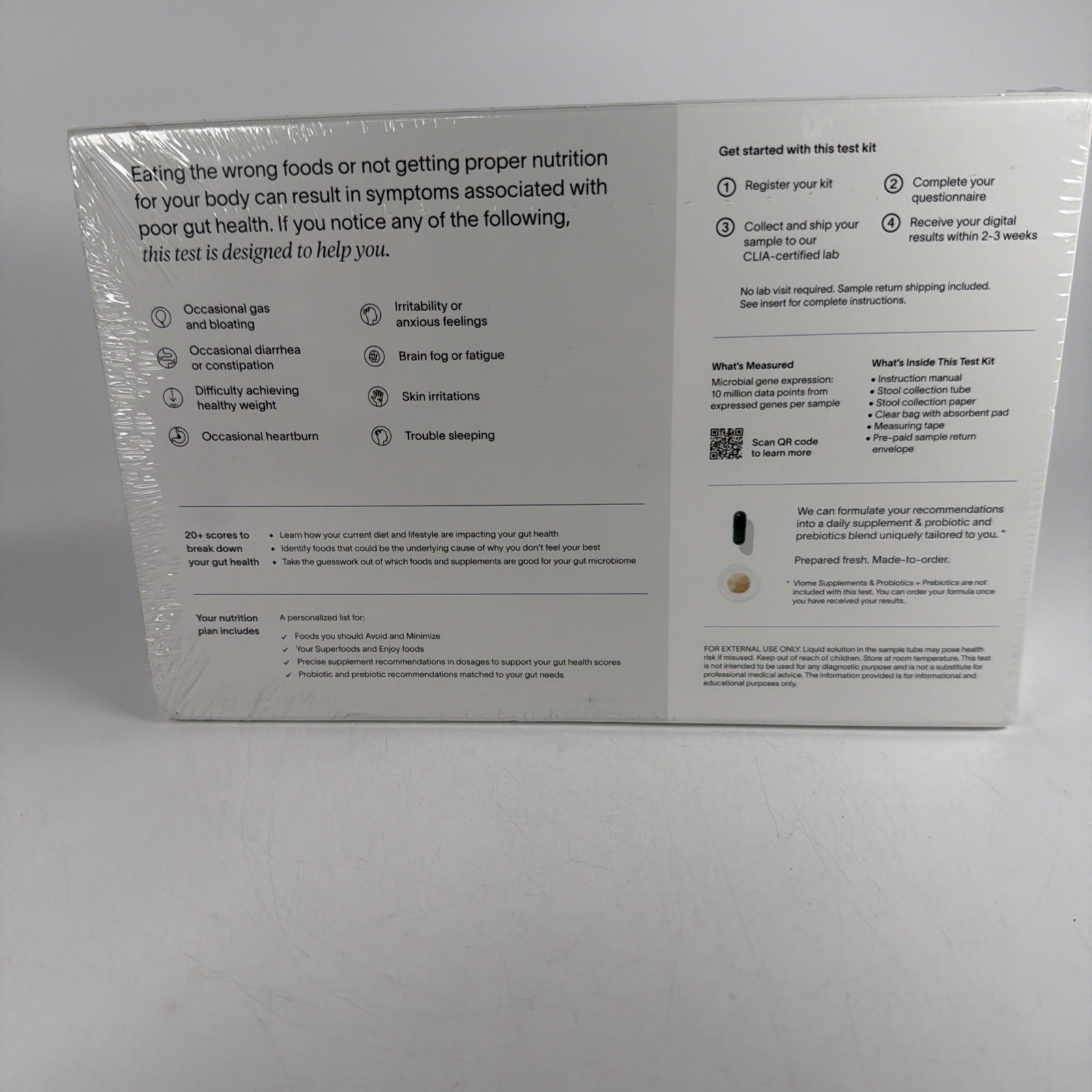 Viome Gut Intelligence Test Digestive Health Support New Sealed