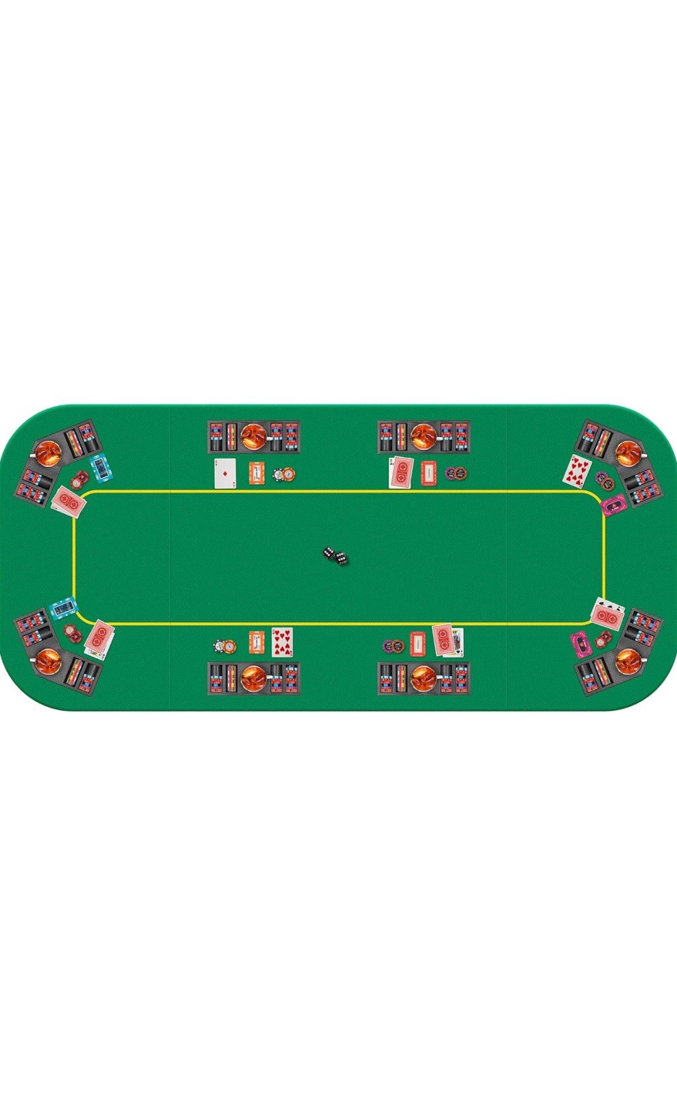 VIVOHOME 79 x 36 Inch Foldable 8-Player Texas Poker Card Tabletop brand new