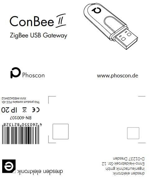 Phoscon Conbee Ii - Universal Zigbee 3.0 Usb Gateway, Incl. Deconz & P