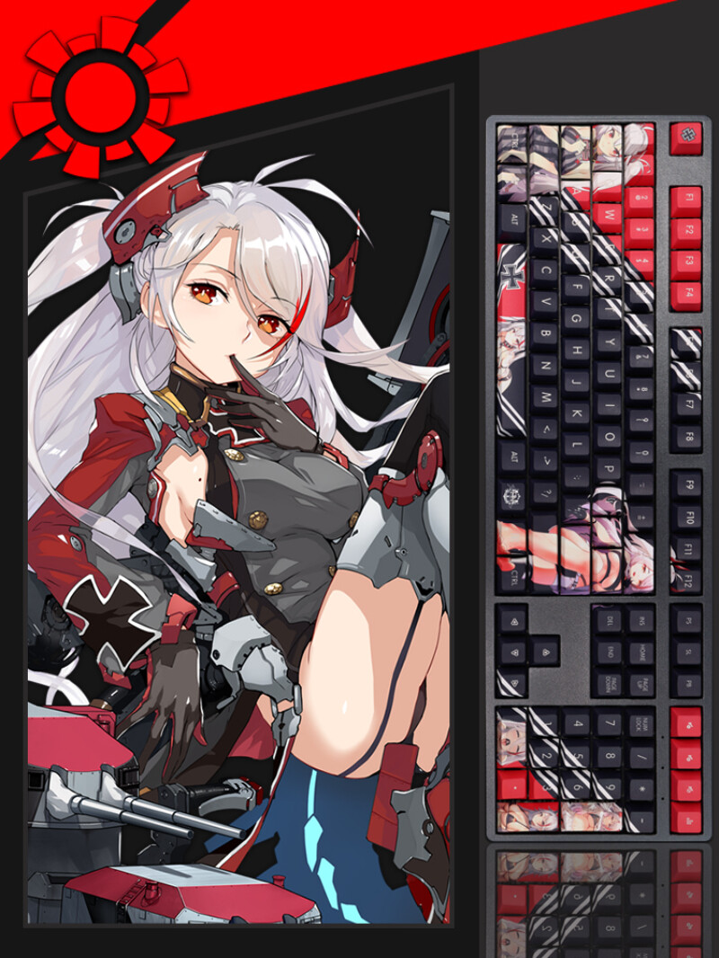 Azur Lane KMS Prinz Eugen Button PBT Sublimation Cherry MX 108 Keys Keycap