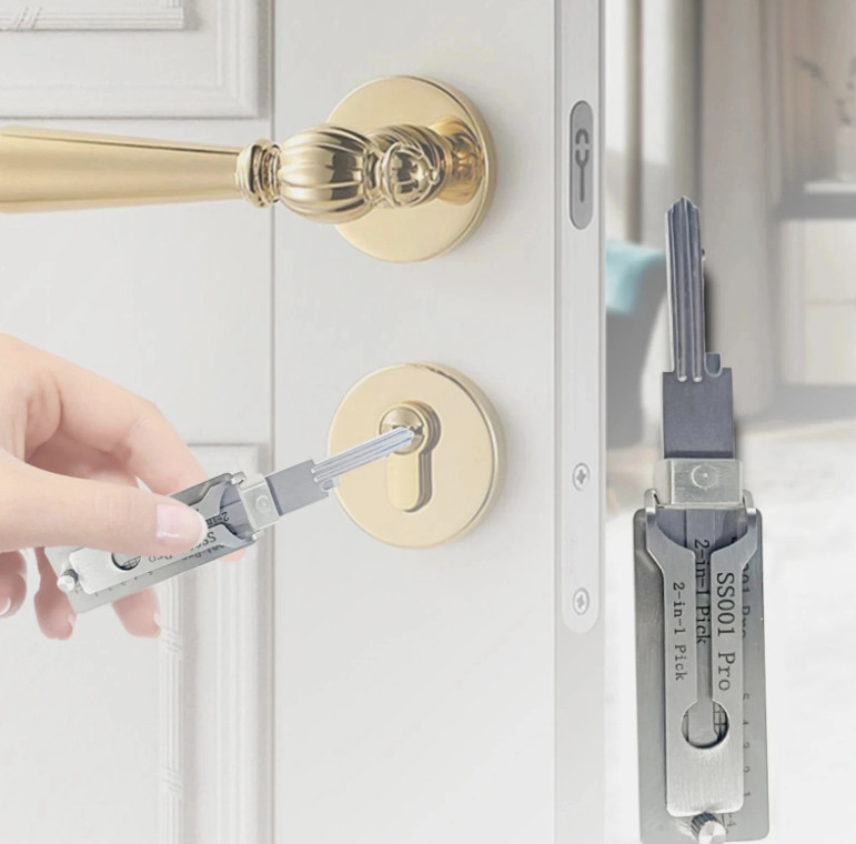SS001 PRO 2-in-1 Stainless Steel master Key Decoder Portable Lock Tool Kit 1 Pc