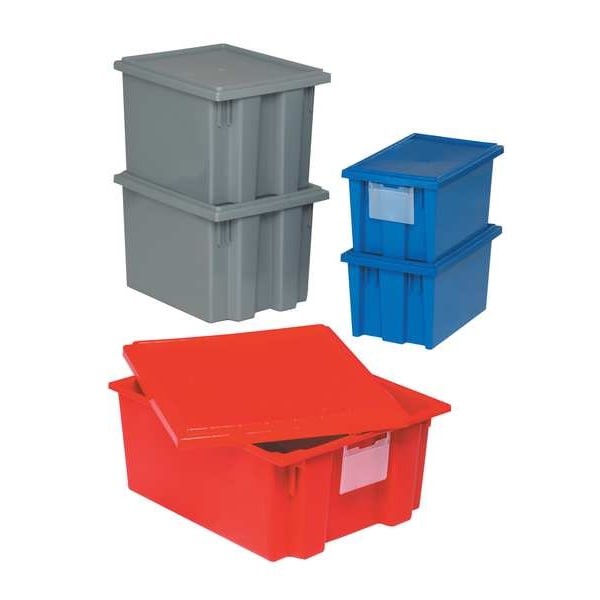 Quantum Storage Systems Snt300gy Stack & Nest Storage Container, 27.7 Gal,