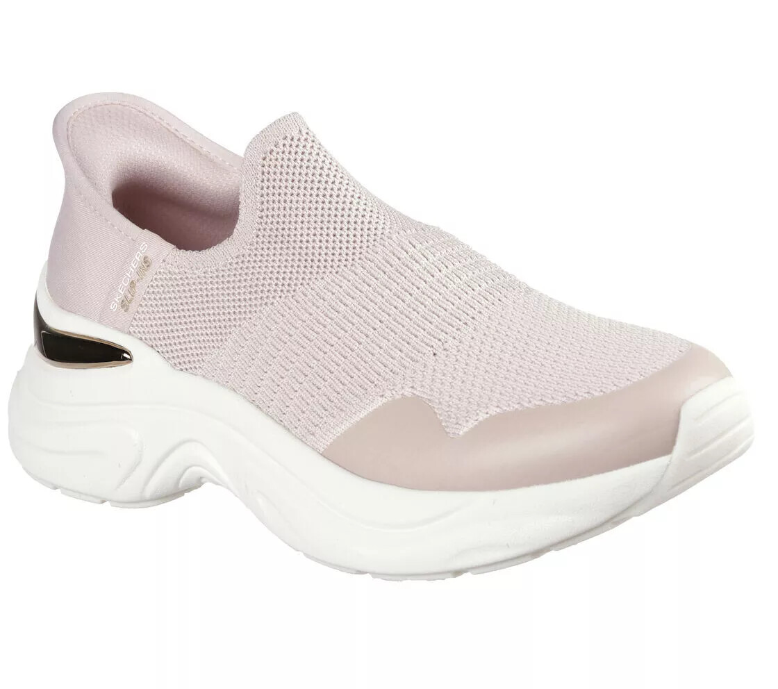 Slip Ins Skechers Shoes Pink Womens Memory Foam Sport Hand Free Comfort 177586