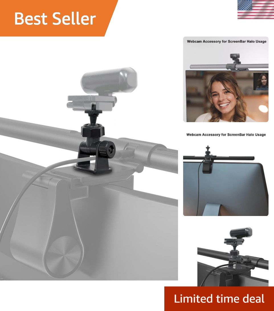 Versatile Web Camera Mount with Strong Adhesive - Fits Logitech & Obsbot Models