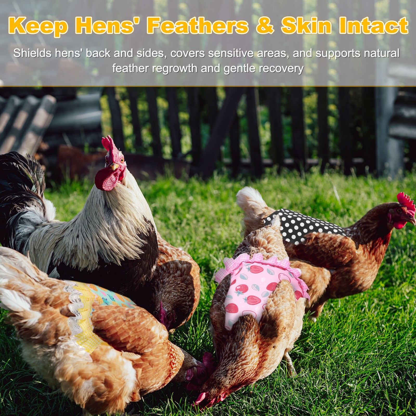 2-Pack Chicken Saddle, Chicken Apron Hens Back Protector [Mixing 2 Styles L]