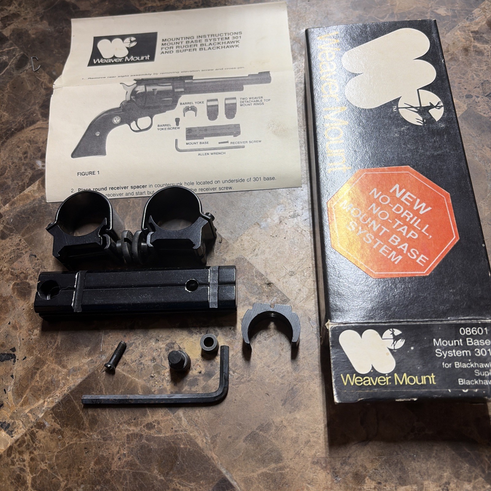 Weaver Ruger Blackhawk,super Blackhawk Scope Mount Base System No Gunsmithimg