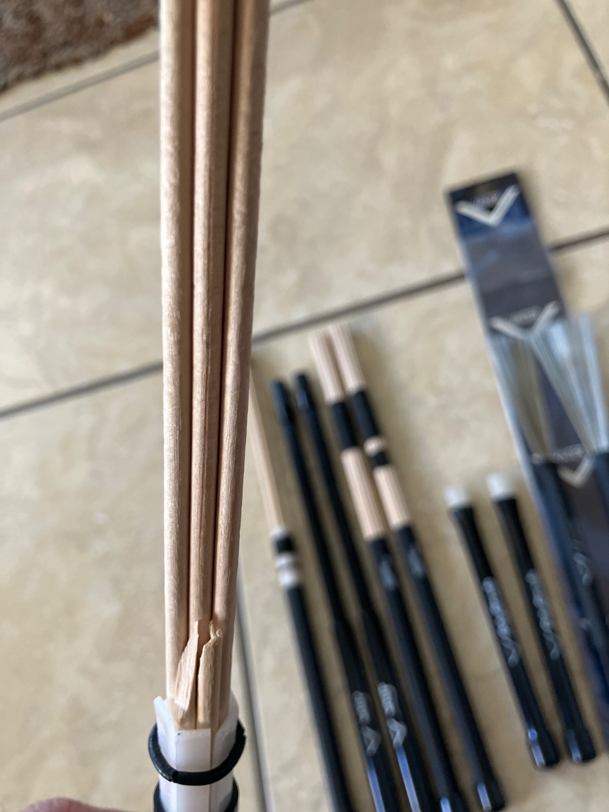 Lot of drum Vater Wire Tap, PolyBrush , whip, Acoustick, and SPL bamboo sticks
