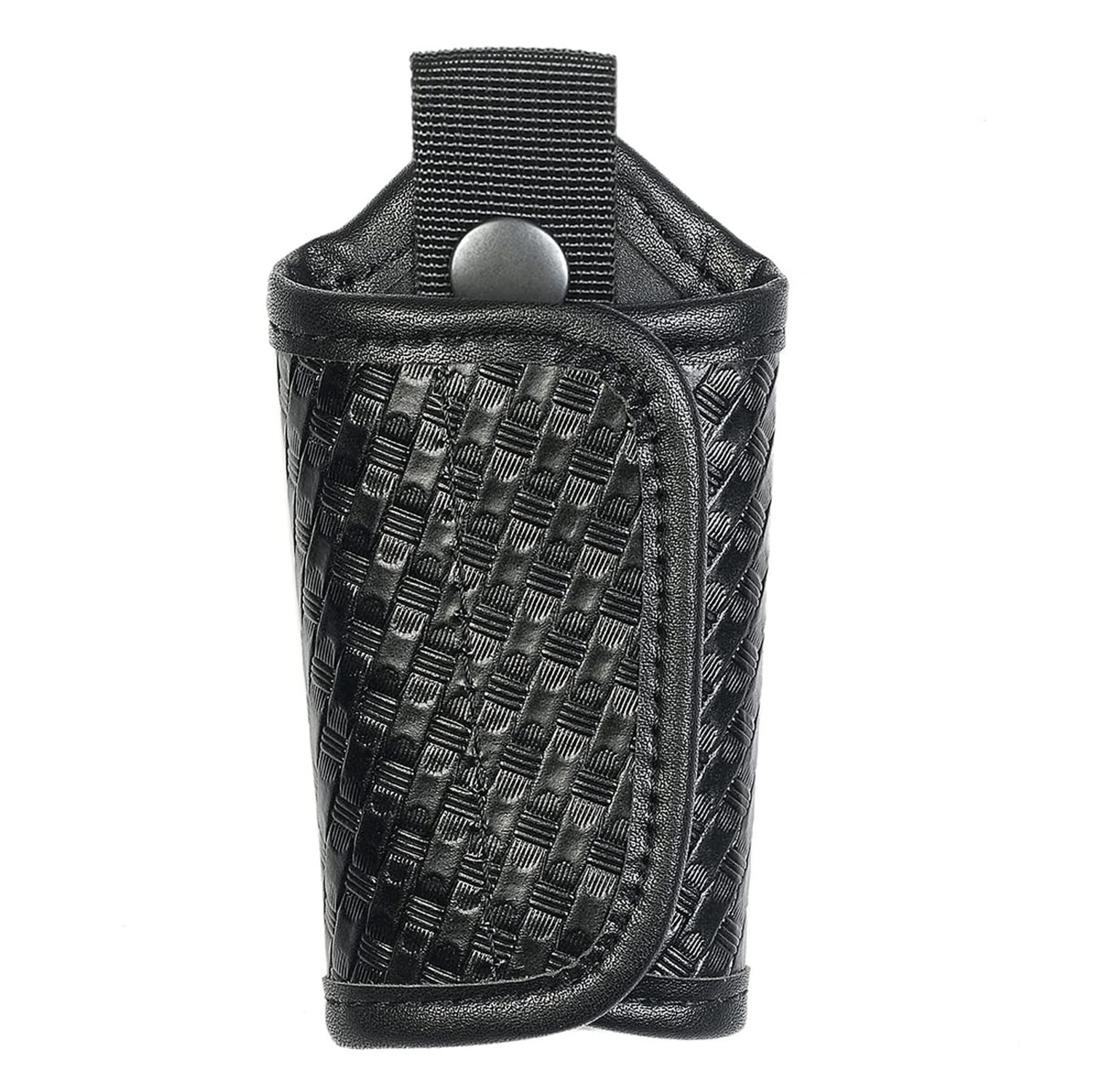 Silent Key Holder for Duty Belt - Foldable Key Bag, Black Basketweave