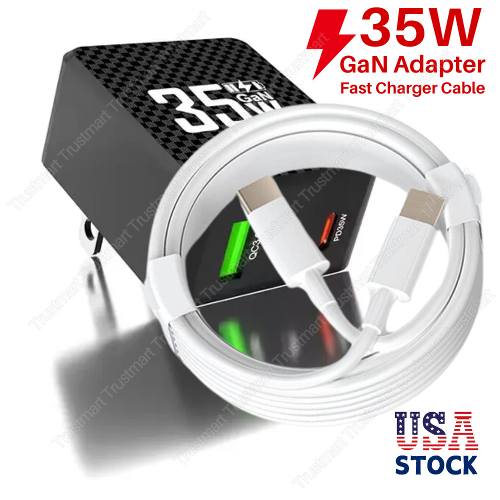 35W GaN Fast Charger Power Adapter 20W USB C Cord For Apple iPhone 14 13 12 iPad