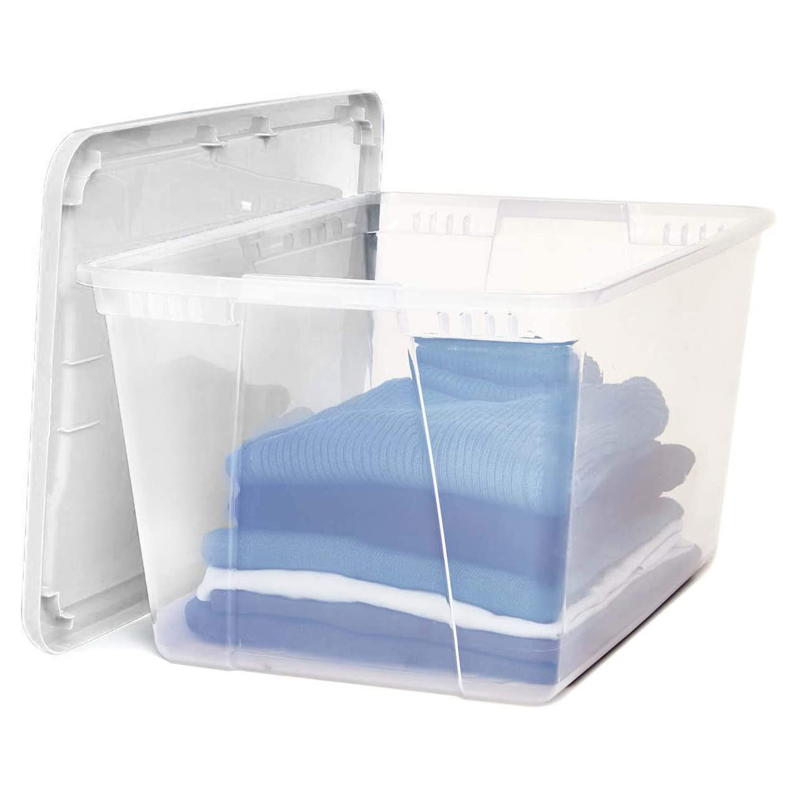 HOMZ 56qt Snaplock Clear Plastic Storage Container Bin with Secure Lid, 2 Pack