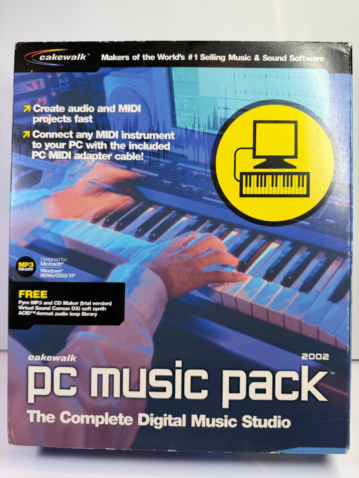Cakewalk PC Music Pack 2002 Factory Sealed Big Box Software w/ MIDI Adapter