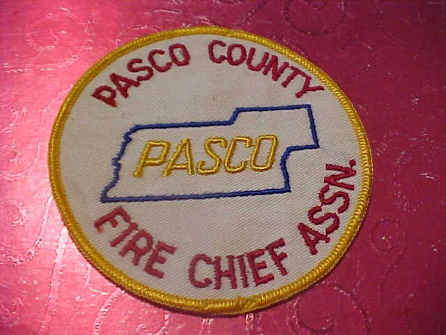 PASCO COUNTY FLORIDA FIRE CHIEFS ASSN. FIRE PATCH SHOULDER SIZE NEW 4 INCH