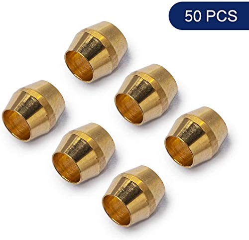 1/8-Inch Brass Compression Sleeves Ferrels,Brass Compression Fitting(Pack of