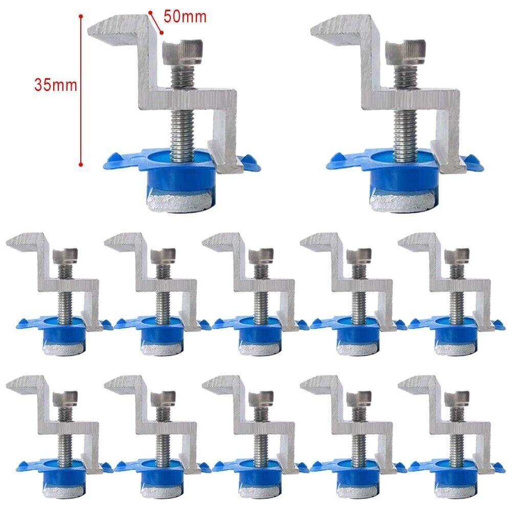 12X Solar Panel Bracket Clamps Module Clamp Solar Panel Holder For Mounting Rail