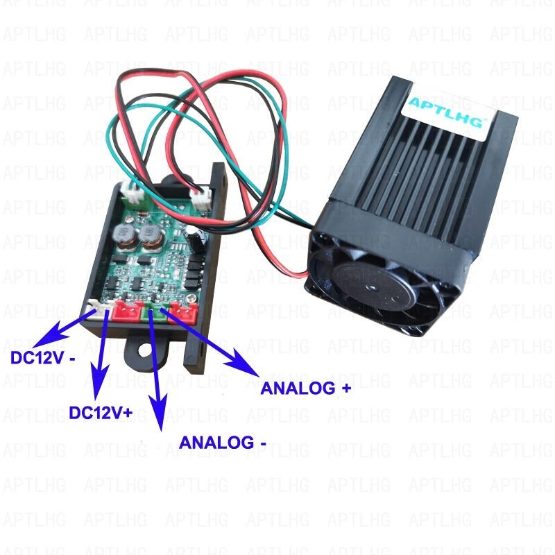 Focusable DC12V 520nm 300mW green laser module Analog signal continuous work DIY