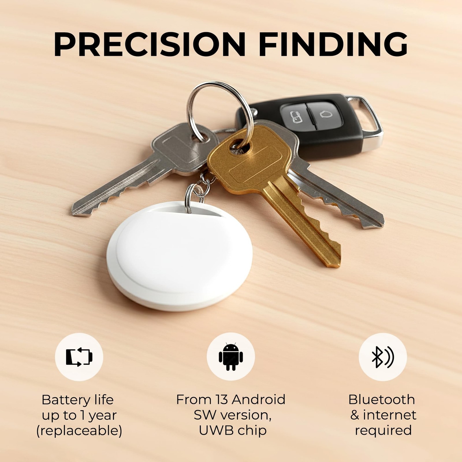 Enence Smart Tracking Device Tag for Keys, Wallet, Luggage, Pets Tracker Tag,...