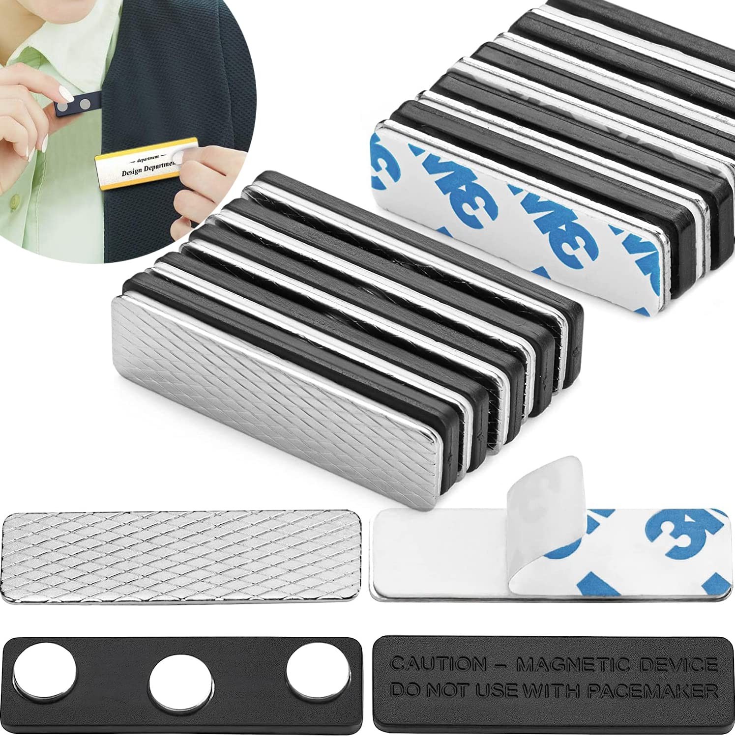 Magnetic Name Tag Holders with Strong Magnets for Securely Attaching ID Badges,