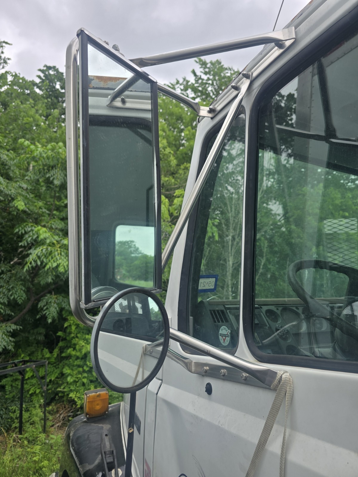 1991-2004 Freightliner FL70 STAINLESS Left/Driver Door Mirror - Used