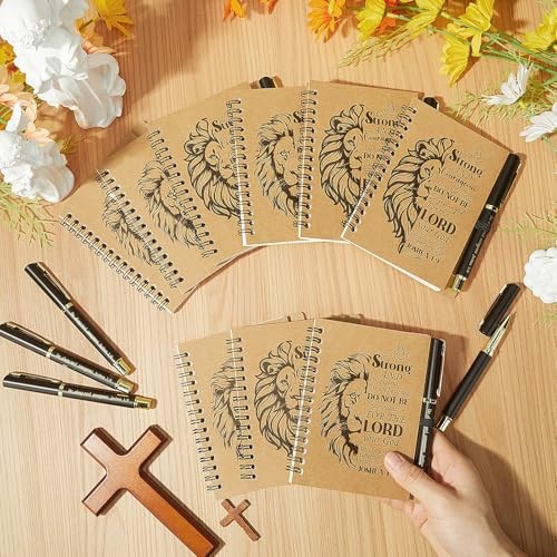 10 Sets Christian Gifts Bulk for Men Include Christian Notebook with