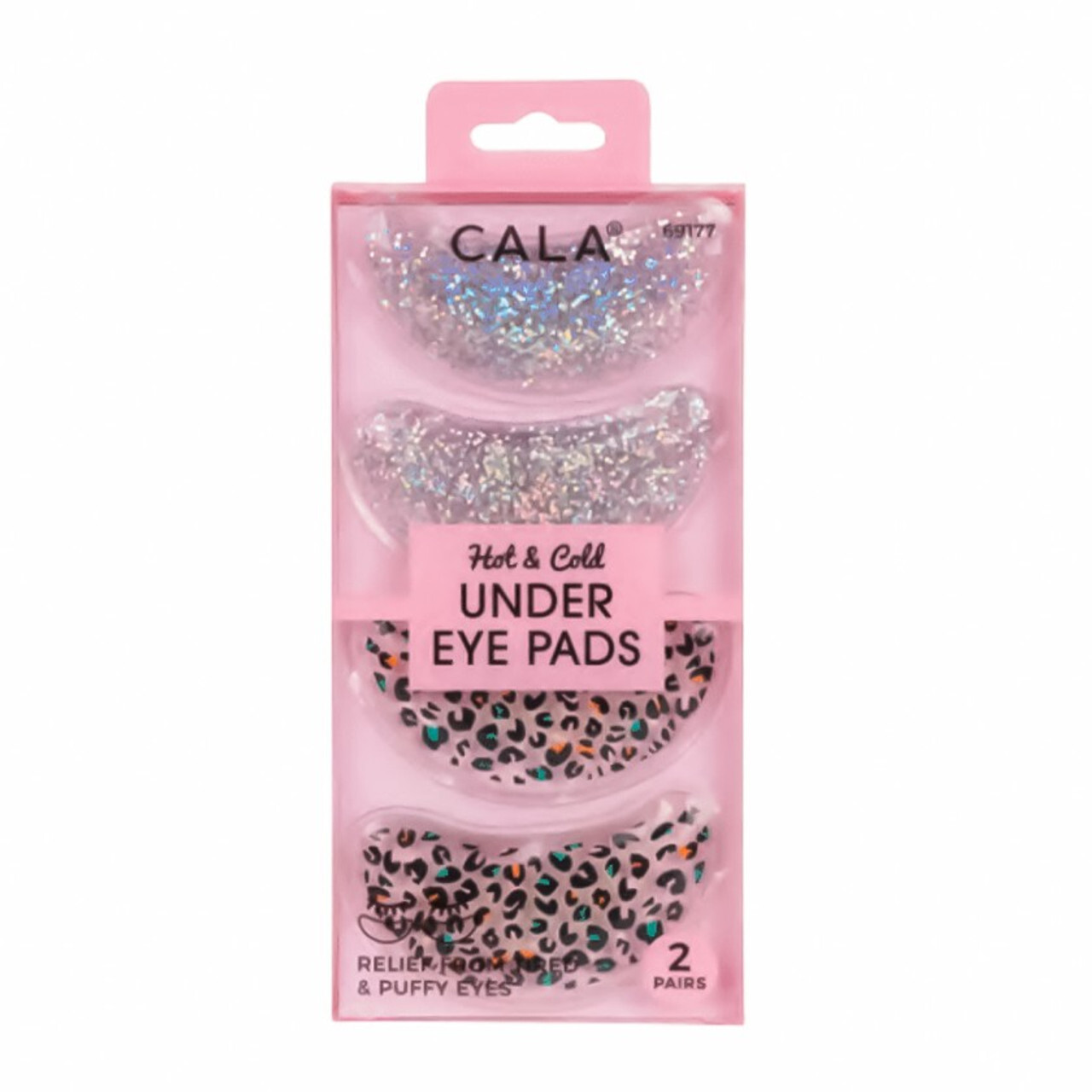 CALA HOT & COLD EYE PADS Glitter & Animal Print Microwavable & Freezable, 2 Pair