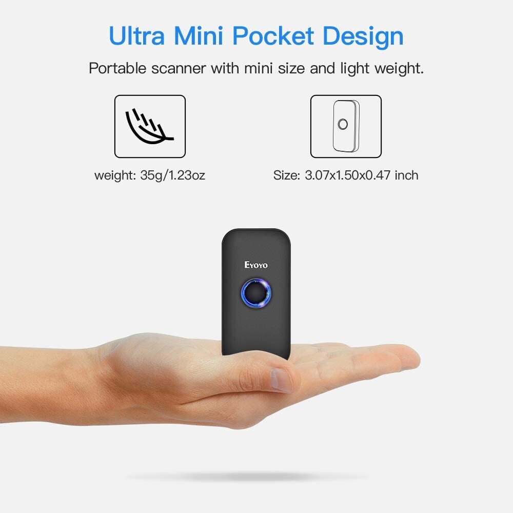 Eyoyo 10pcs/Set Portable 1D Bluetooth Barcode Scanner USB Image Scanning Reader