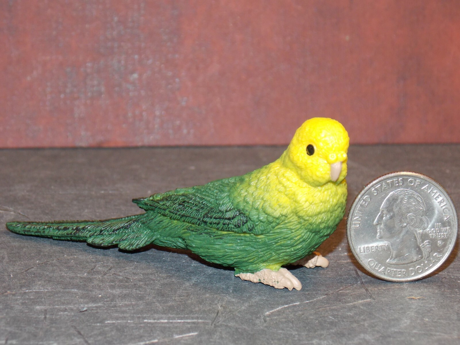 Safari Ltd Green Budgie Bird 3-1/4 inch long Animal Pet Toy Dollys Gallery E15