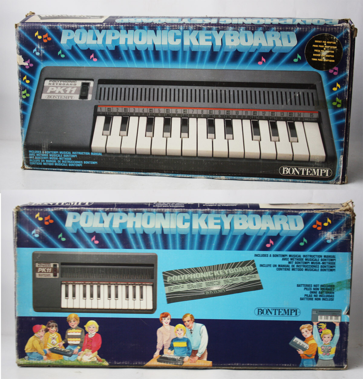 RARE VINTAGE 80'S BONTEMPI POLYPHONIC KEYBOARD PK11 25 KEYS ITALY NEW NOS !