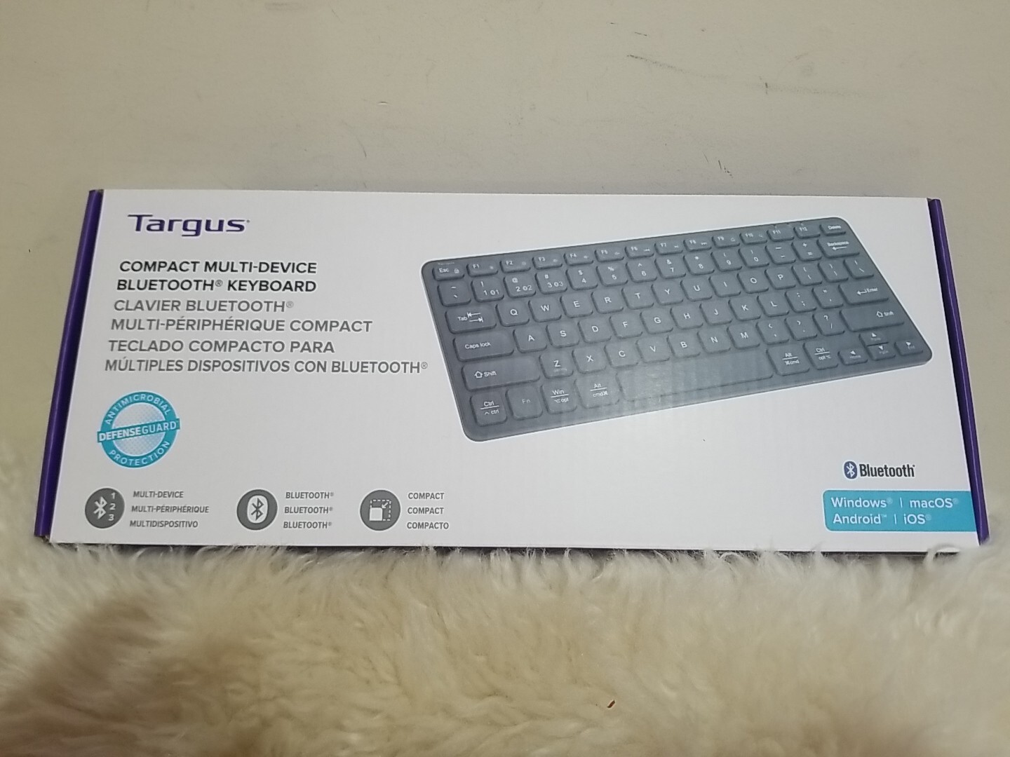 Targus Compact Multi-Device Bluetooth Antimicrobial Keyboard New Sealed !