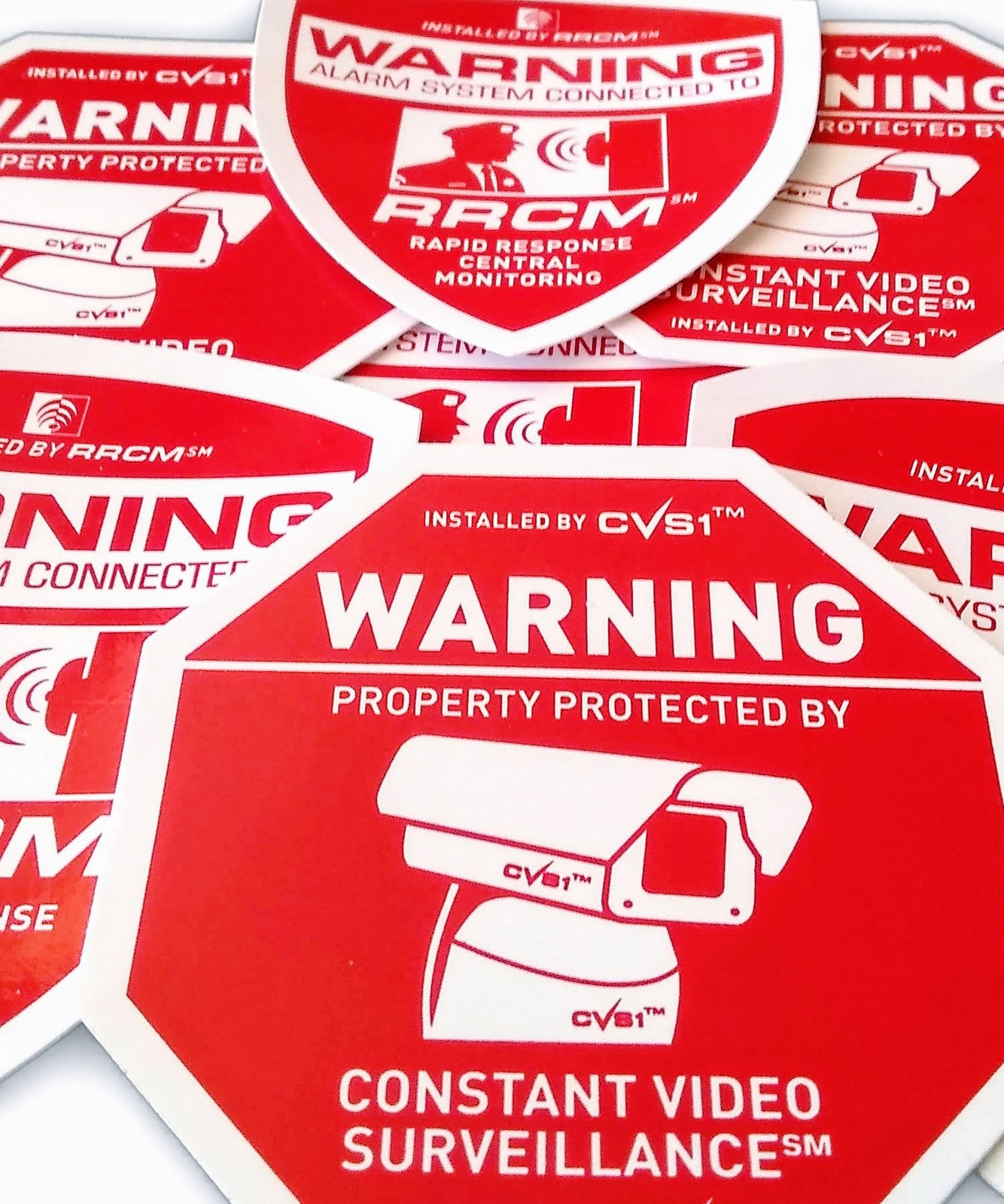 Security Sign Sticker Alarm Camera Stickers Mix Pack Both Alarm & Camera Decals