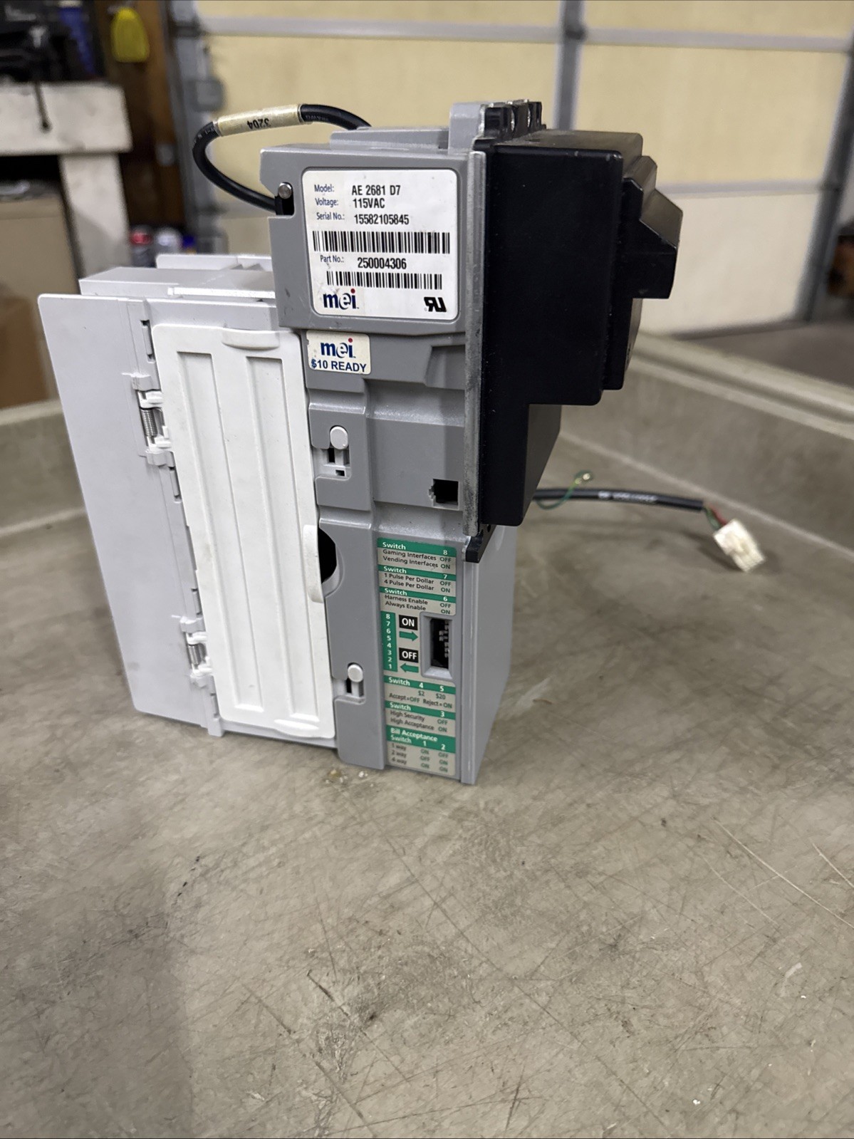 MEI AE 2681 D5 D7 $ Vending Arcade Amusement Downstacker bill acceptor validator