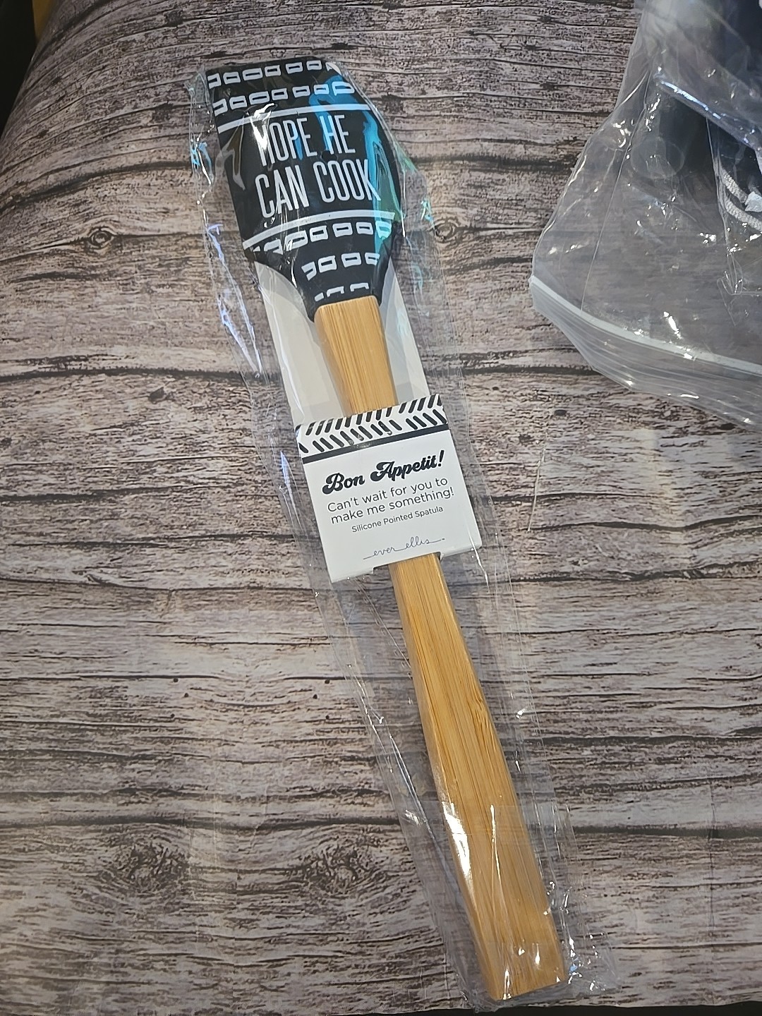 Ever Ellis Spatula, Hope He Can Cook Black/Wood New-Sealed (G55)