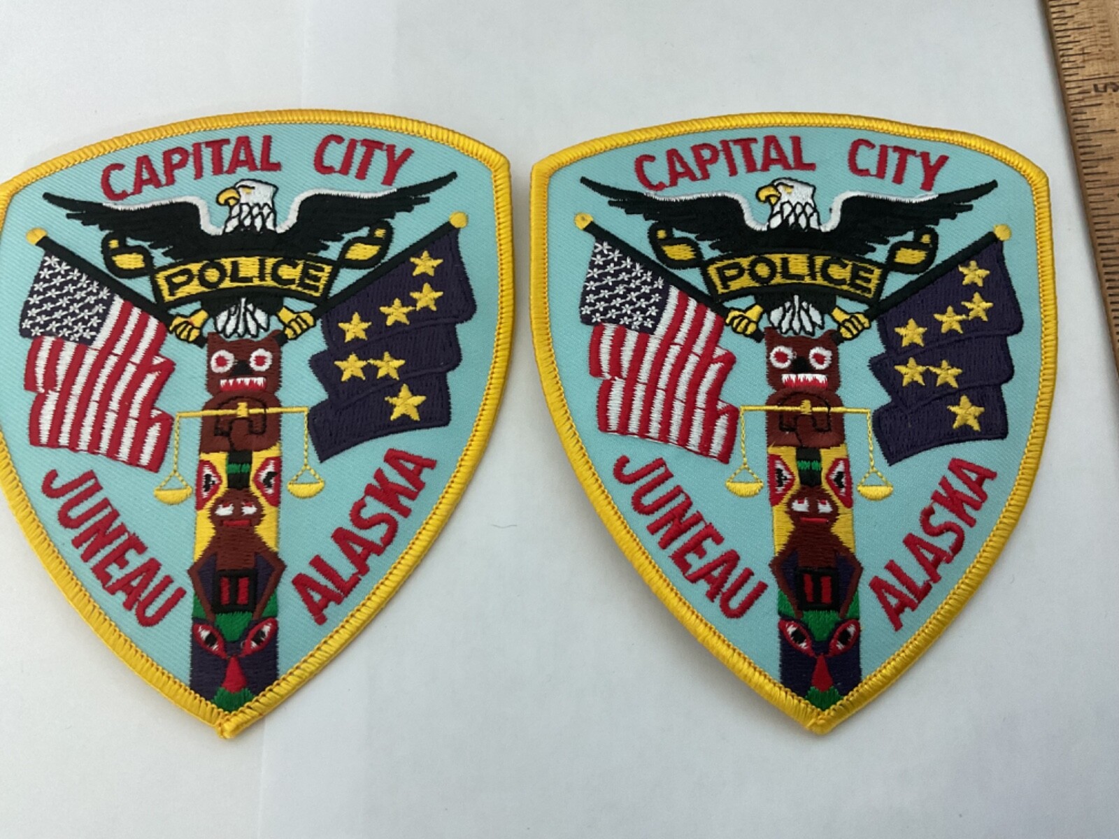 Juneau Alaska Police Capital City collectable patch set full size new