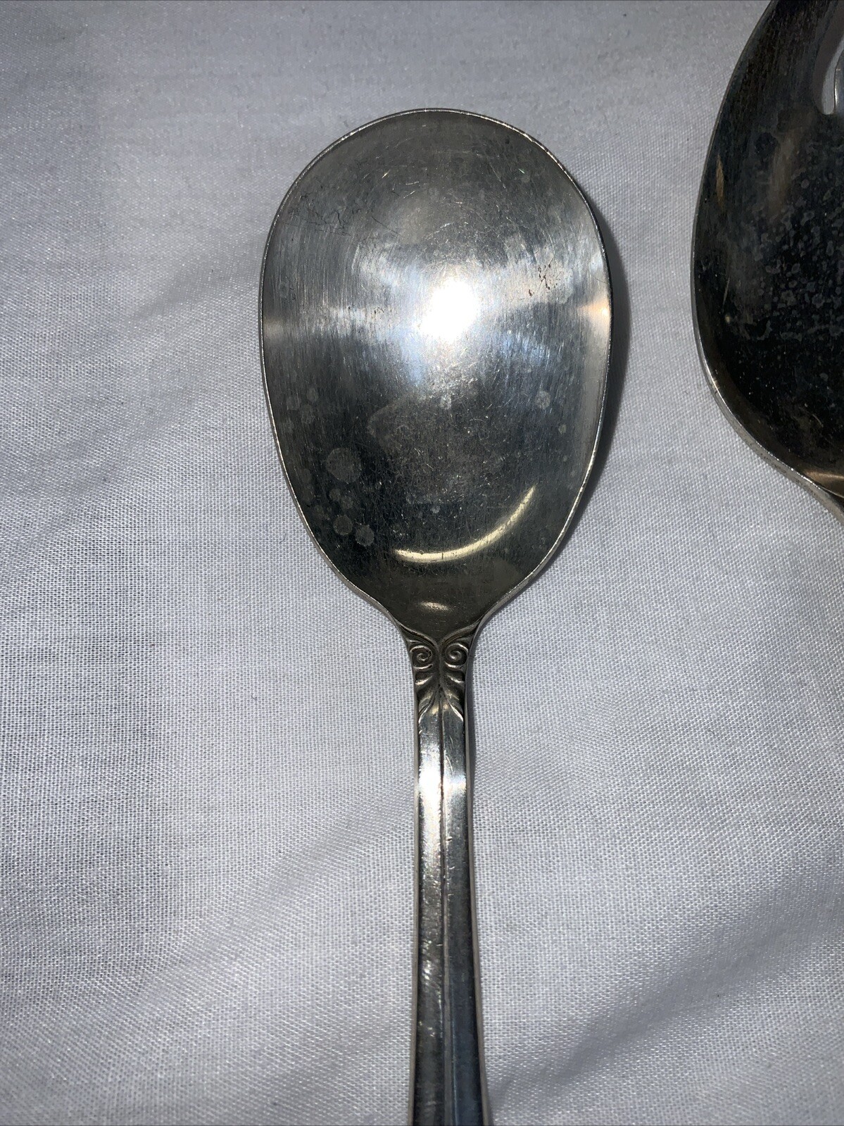 Claudia Silverplate Serving Spoon And Sugar Spoon
