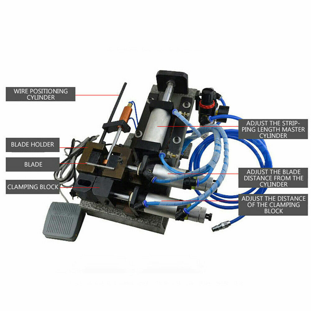 220V Pneumatic Copper Wire Stripping Machine Semi-Automatic Cable Peeling Stripp