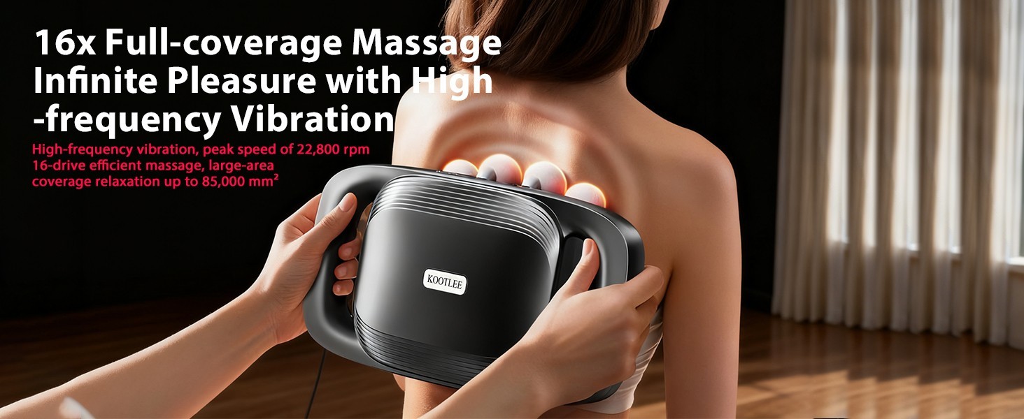 16-Head Massage Gun Set Deep Tissue Percussion Massager 3 Modes & 30 Intensity