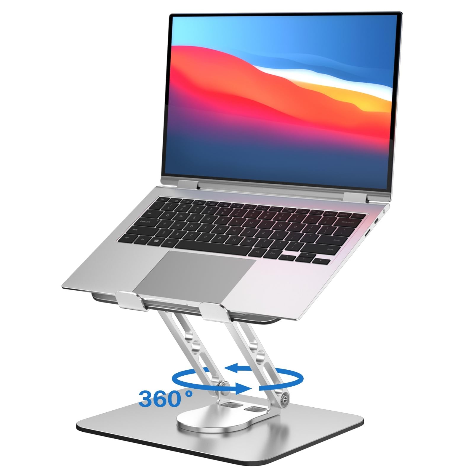 Laptop Stand Desk Adjustable Computer Riser 360 Rotating Base Foldable Mount