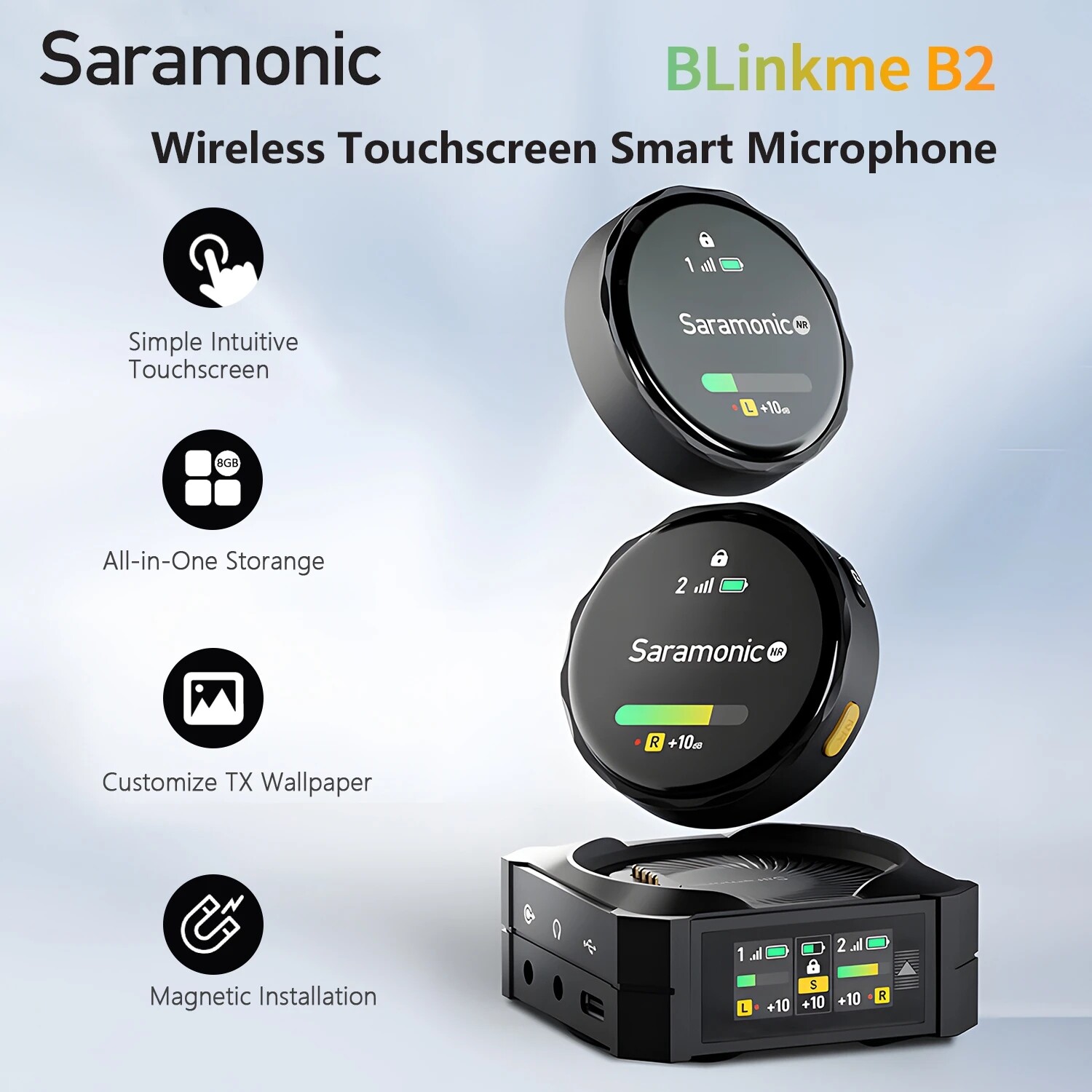 Saramonic BlinkMe B2 2.4G Wireless Lavalier Microphone Touch Screen Camera Phone