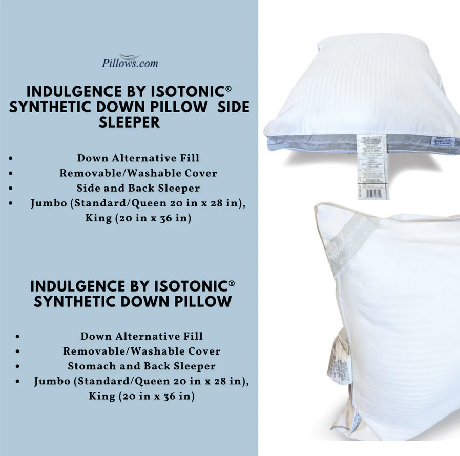 Indulgence by Isotonic Synthetic Down Pillow - Customer Return