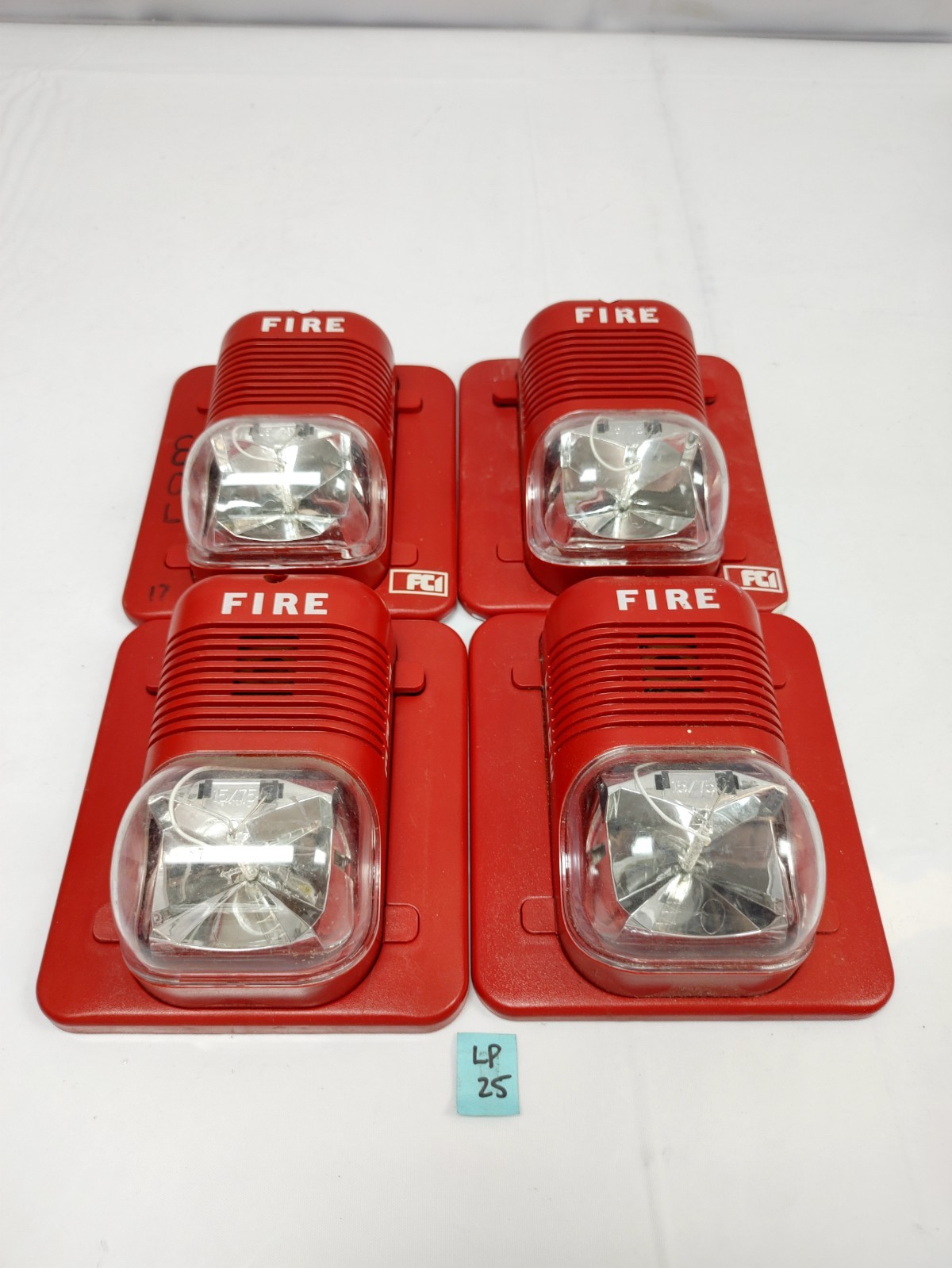 (LOT OF 4) System Sensor P241575 Red Horn/Strobe