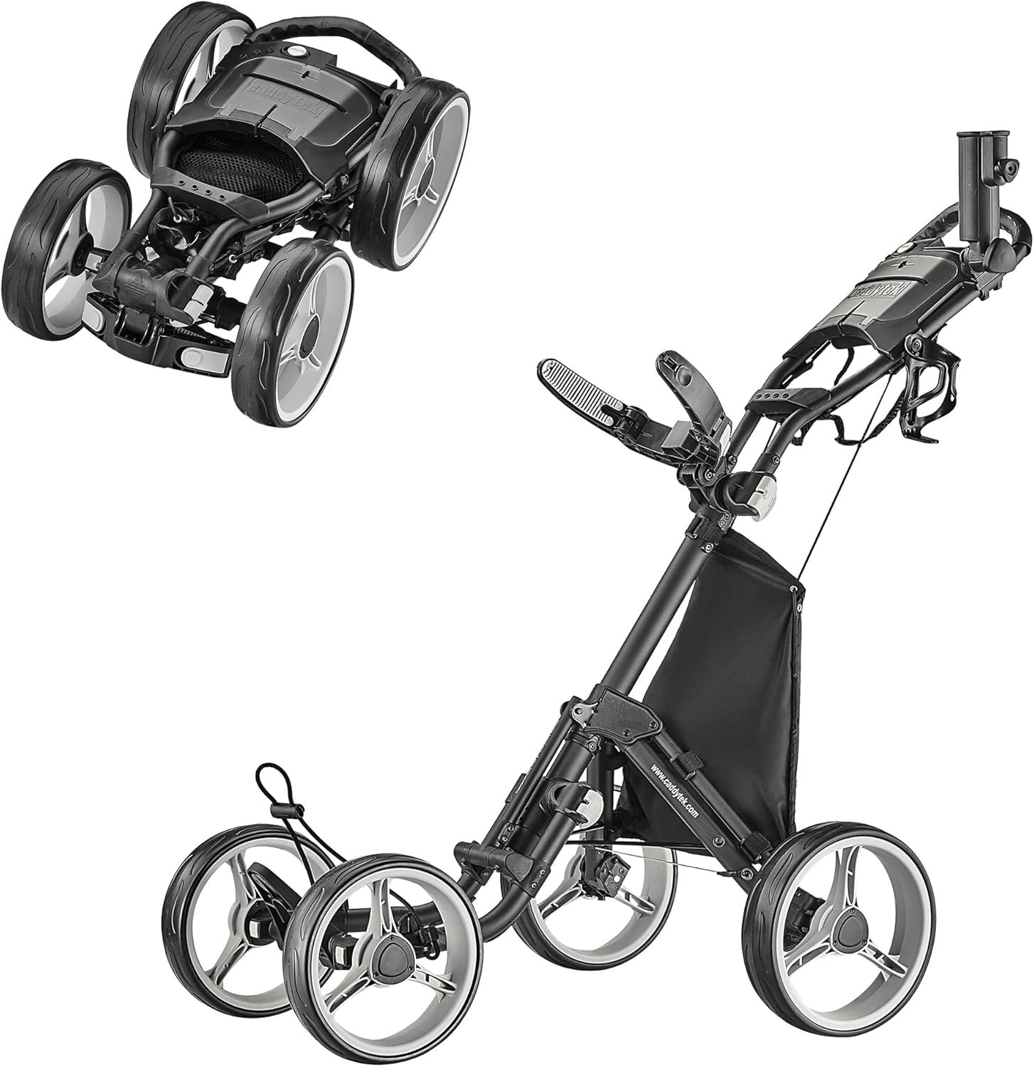 Explorer V8 Golf Push Cart - SuperLite 4 Wheel Aluminum Foldable Cart with Adjus