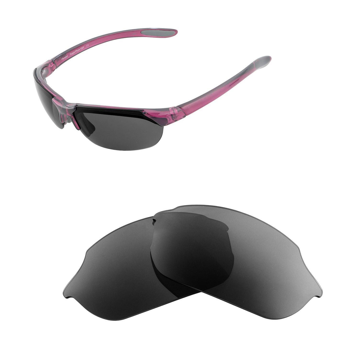 Walleva Black ISARC Polarized Replacement Lenses For Smith Optics Parallel