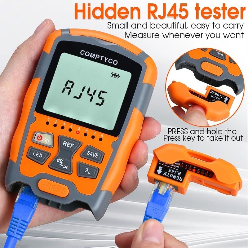 Optical Fiber Cable Tester Multimeter Tool Optical Power Meter with LED Light
