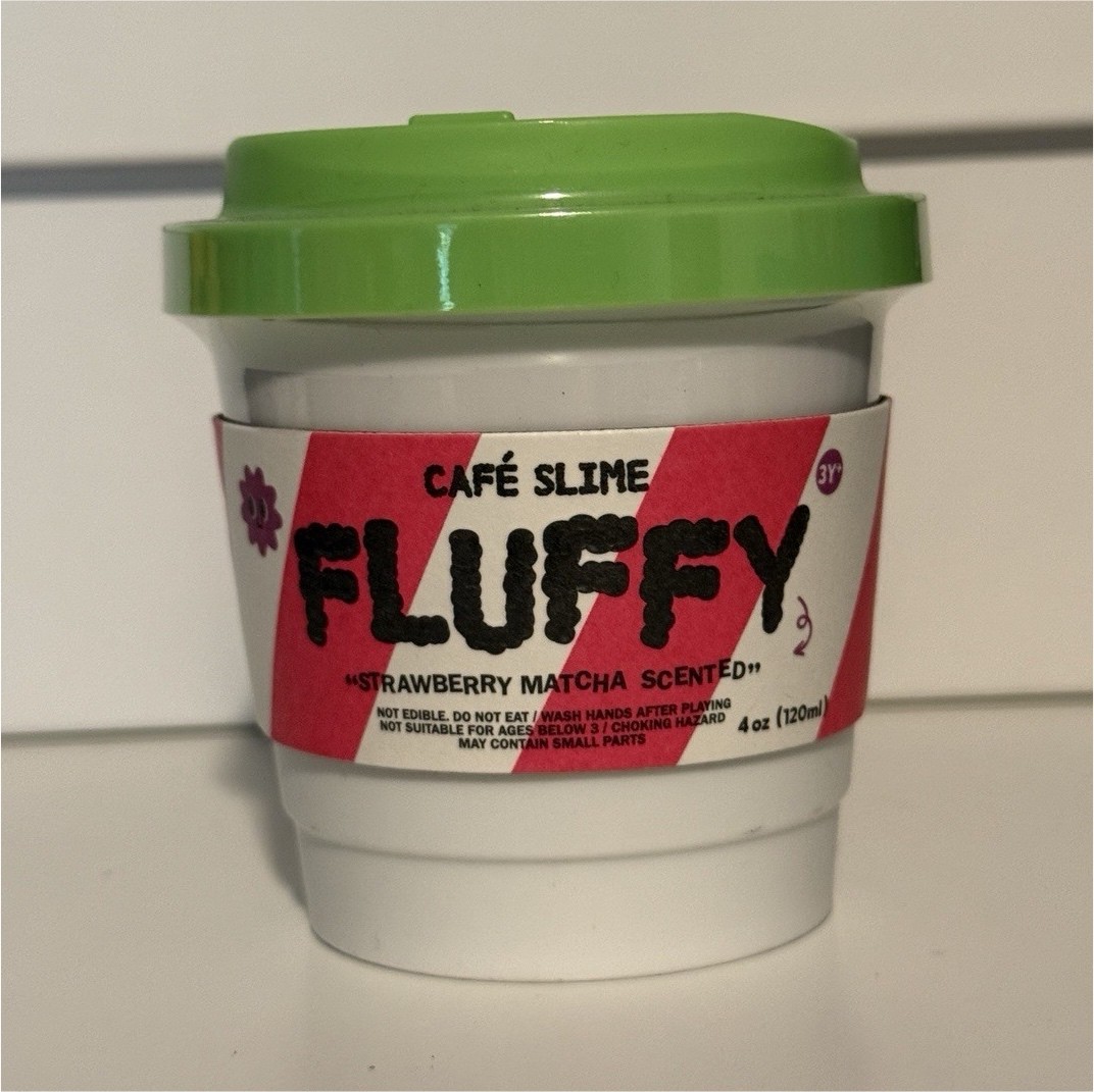 J'adore Fluffy Strawberry Matcha Scented Café Slime 4oz